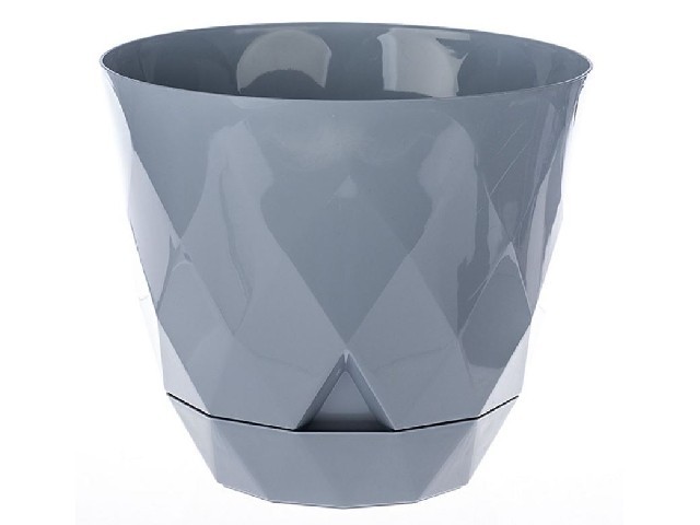 Горшок для цветов Laurel D145 мм, 1.3 л с поддоном (серый)